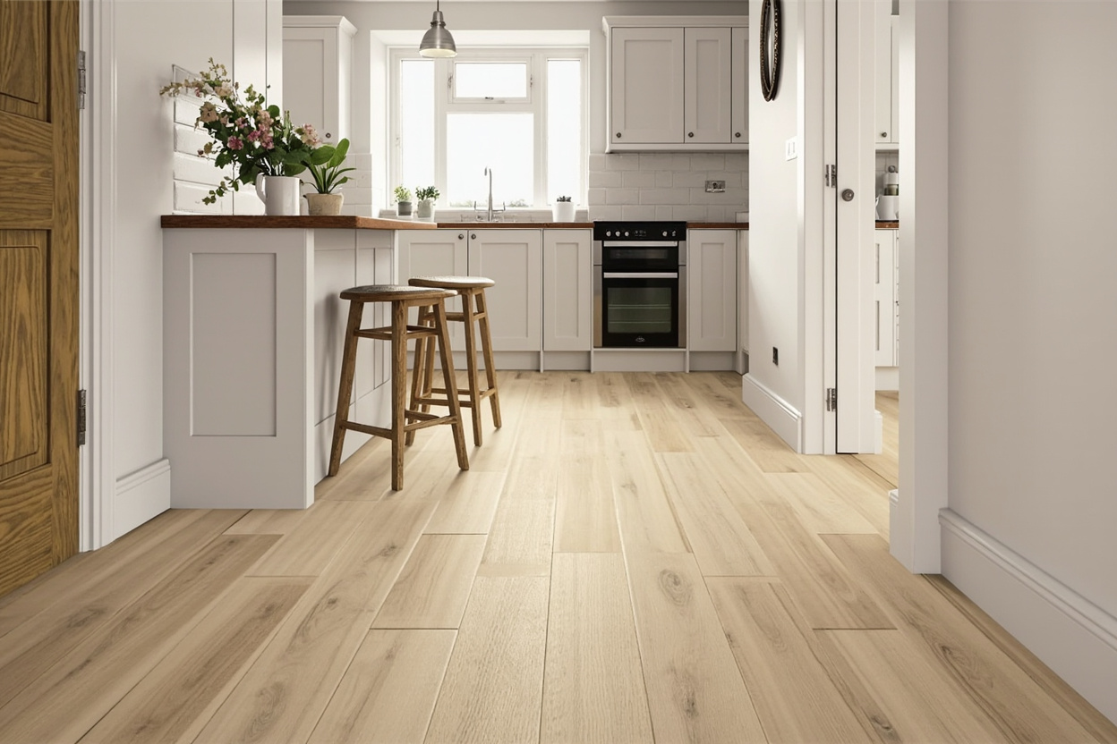 Photoreal British interior showing practical flooring choice